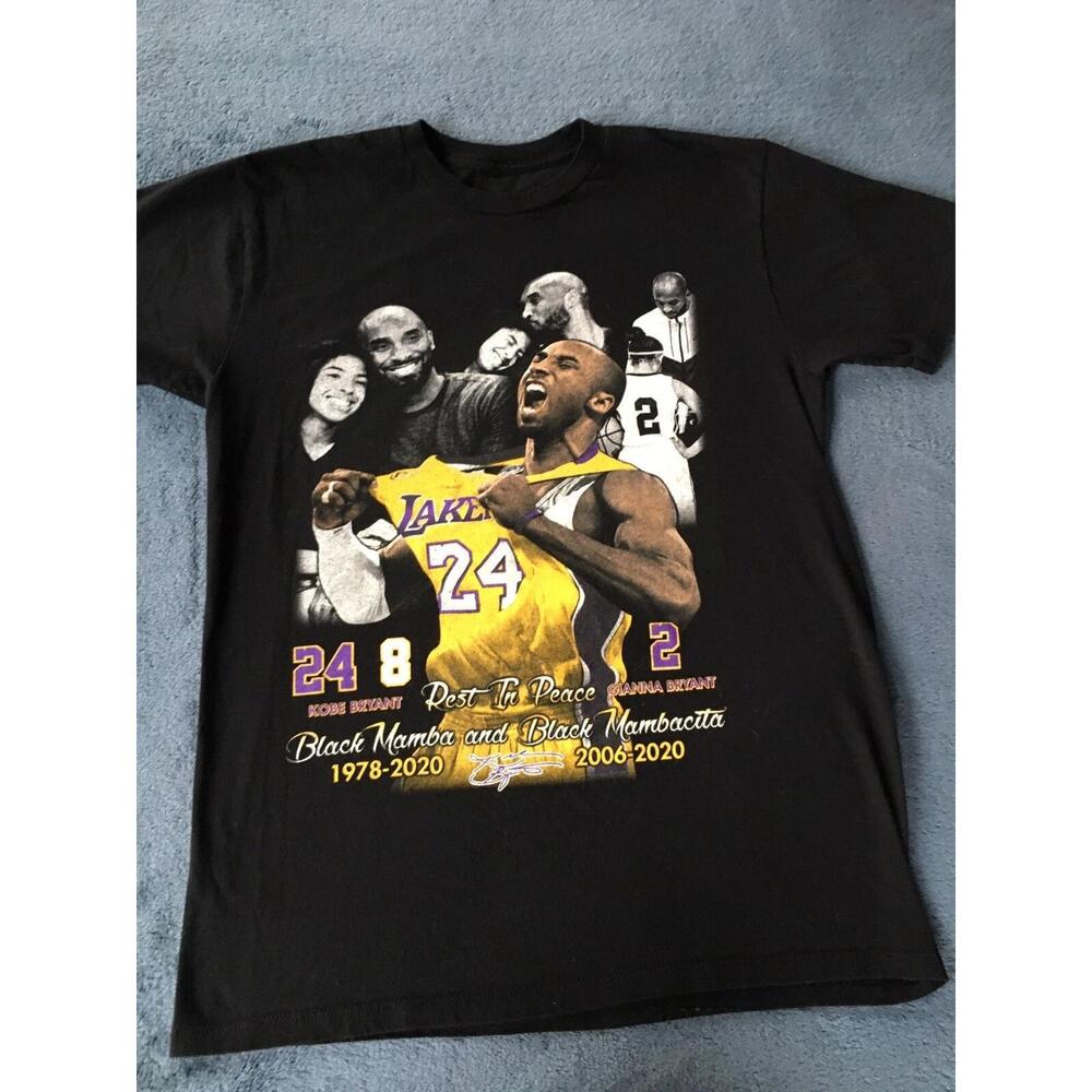 Kobe Bryant Rest In Peace T-Shirt Rip Black Mamba Black Mambasita Small